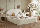 Marshmallow-style kids foam sofa with a white slipcover