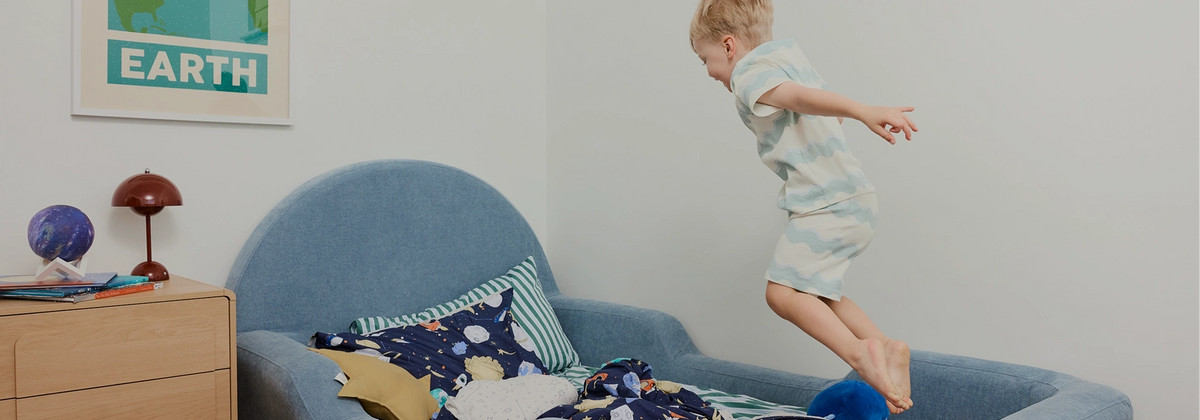 Child relaxing on a Little Lifely bed