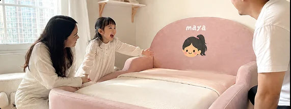 Personalised pink Little Lifely bed with name and character